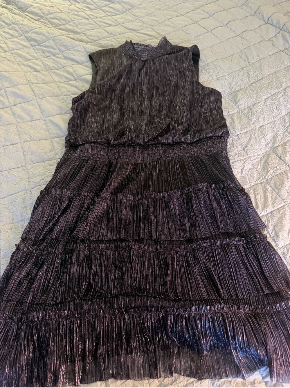 Sam and Jess Metallic Tiered Sleeveless Dress - Womens Large